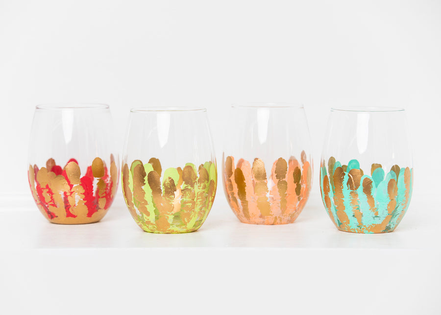 Multicolor Stemless Glass (Set of Four)
