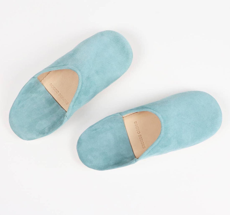 Women Moroccan Babouche Slippers | Turquoise