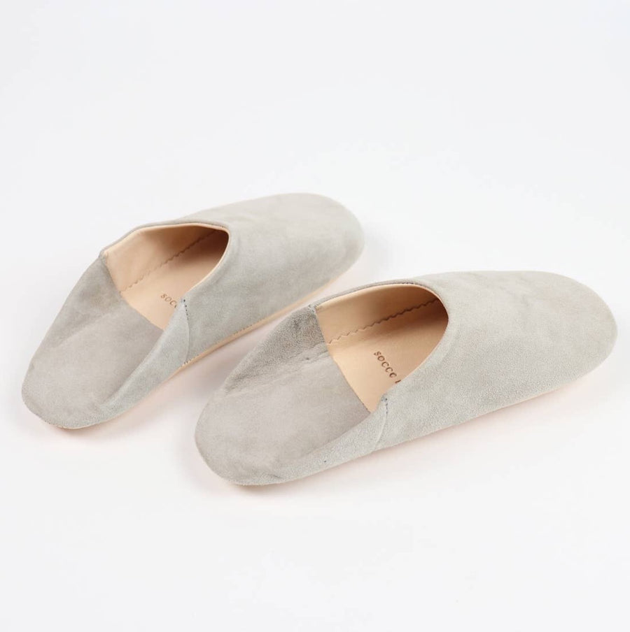 Women Moroccan Babouche Slippers | Grey