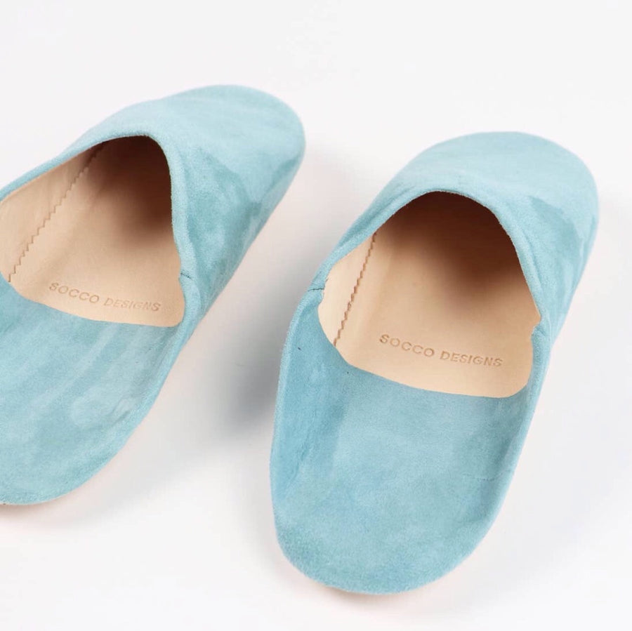 Women Moroccan Babouche Slippers | Turquoise