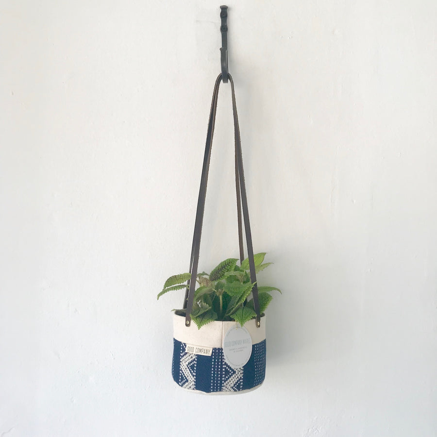 Medium Natural Canvas Hanging Planter | Indigo