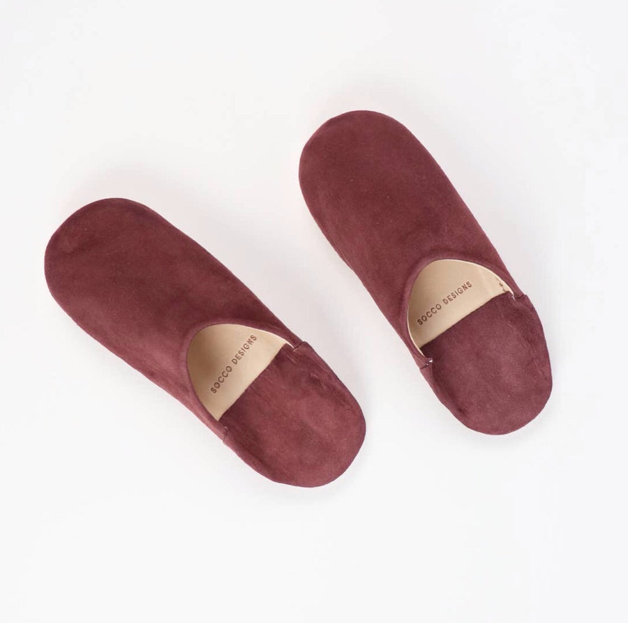 Women Moroccan Babouche Slippers | Burgundy