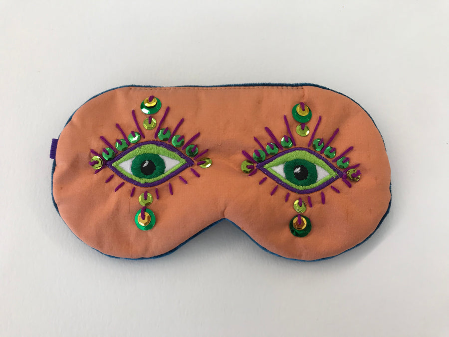 Evil Eye Sleep Mask | Peach