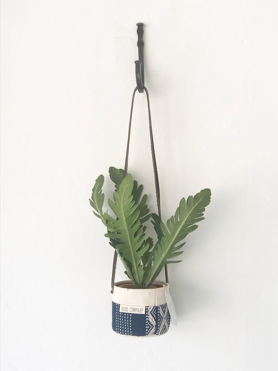 Small Natural Canvas Hanging Planter | Indigo