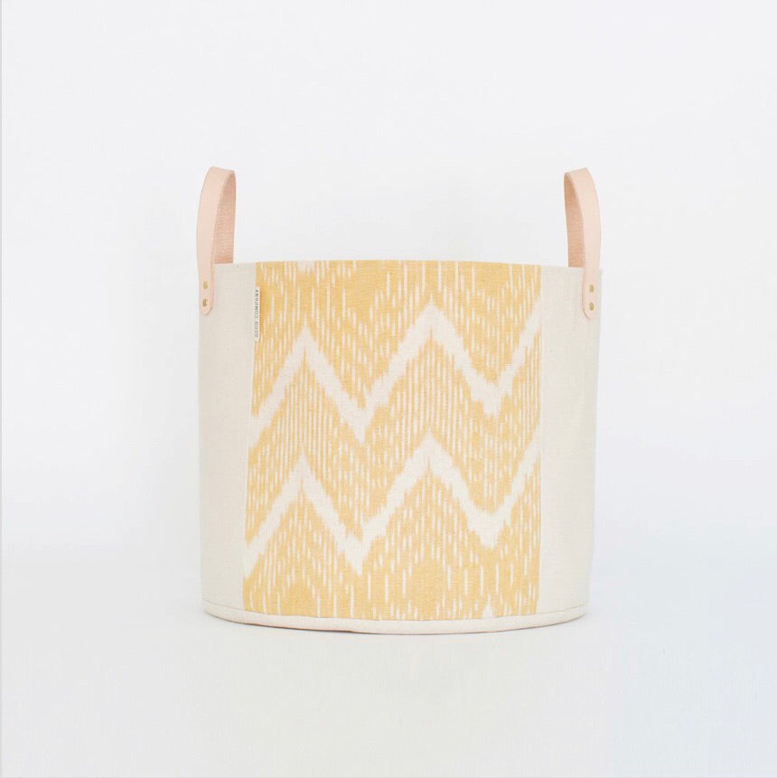 Medium Bucket Basket | Marigold Ikat